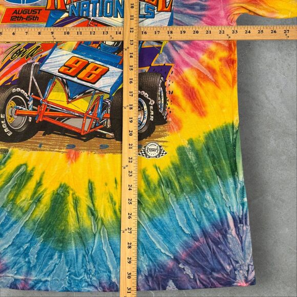 VTG 1998 Knoxville Nationals Good Year Sprint Car Racing Double Sided Tie Dye XL - Picture 7 of 8
